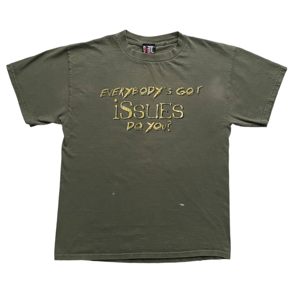 Vintage Korn T-Shirt Green Everybodys Got Issues Do You? 1999 Concert Tee Size L